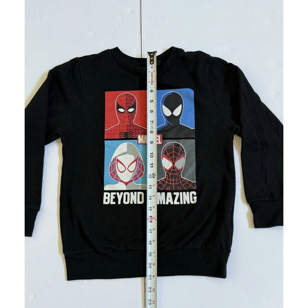 Youth Marvel Black Spider-Man Beyond Amazing Crew Sweater Size YM‎